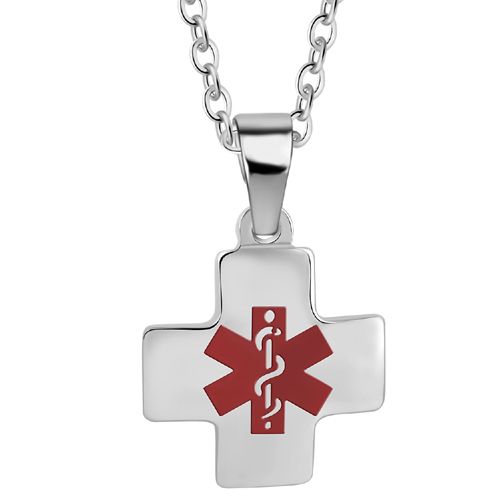 **COI Titanium Medical Alert Cross Tag Pendant-9716