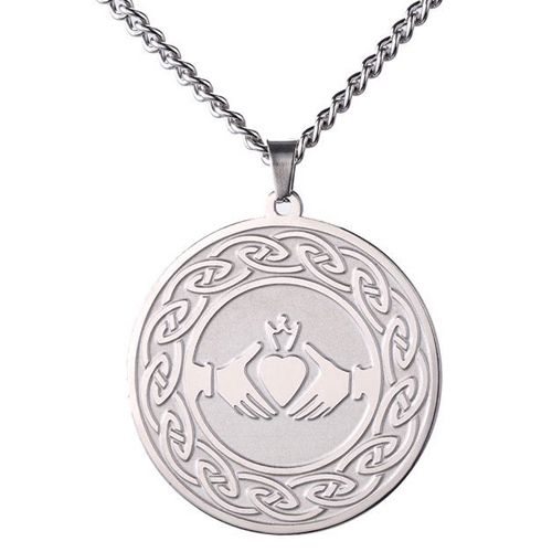 **COI Titanium Gold Tone/Silver Mo Anam Cara Celtic Pendant-9784