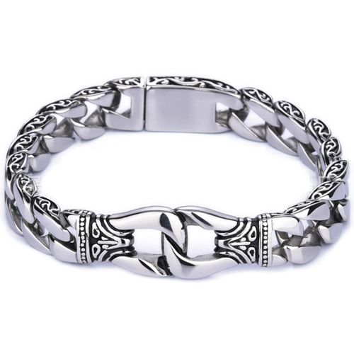 **COI Titanium Black Silver Celtic Bracelet With Steel Clasp(Length: 8.66 inches)-9890