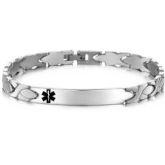 ***COI Titanium Medical Alert Bracelet With Steel Clasp(Length: 8.66 inches)-00084A