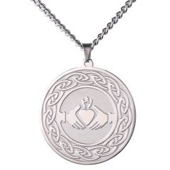 **COI Titanium Gold Tone/Silver Mo Anam Cara Celtic Pendant-9784