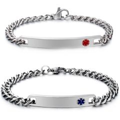 **COI Titanium Medical Alert Bracelet With Steel Clasp-9791