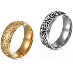 **COI Titanium Black Silver/Gold Tone Trinity Knots Celtic Ring-9817