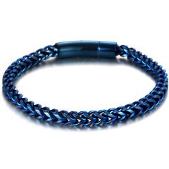 **COI Titanium Black Blue Bracelet With Steel Clasp(Length: 8.66 inches)-9830