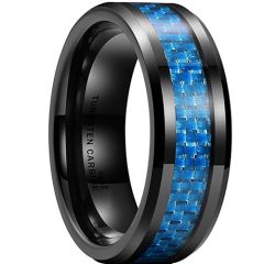 COI Black Tungsten Carbide Ring With Carbon Fiber - TG2423